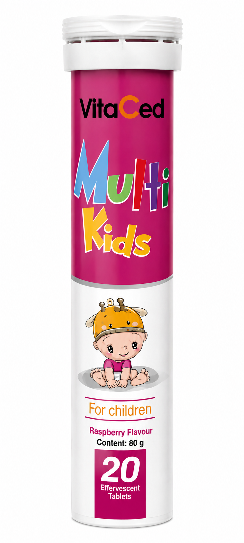 VitaCed Multi Kids Raspberry Flavour Effervescent Tablets