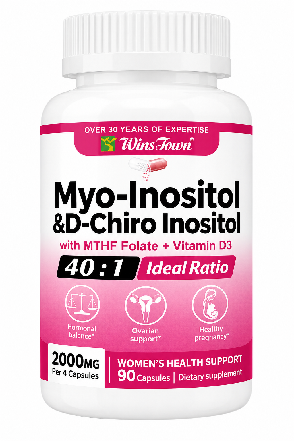 WinsTown Myo-Inositol & D-Chiro Inositol 40:1 Capsules
